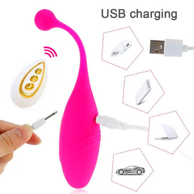 Foto 3 do produto Cápsula em Silicone com 10 Modos de Vibrações e Pendente Esférico e Controle Remoto - Remote Control Vibrating Egg | 16 x 3 cm | Disponível em 2 Cores