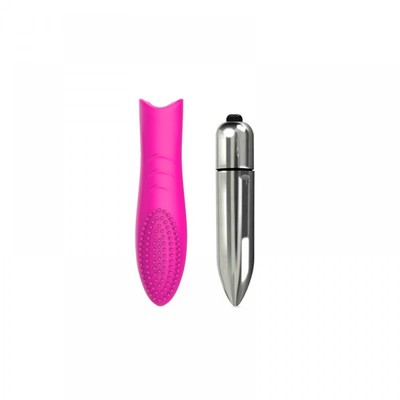 Foto 4 do produto Cápsula Vibratória com 10 Modos de Vibração e Capa em Silicone com Micro Cerdas Massageadoras - 13 x 3 cm | Disponível em 2 Cores