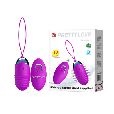 Cápsula Vibratória com 12 Modos de Vibração e Controle Remoto sem Fio - Pretty Love Jessica | 7,1 x 3,2 cm