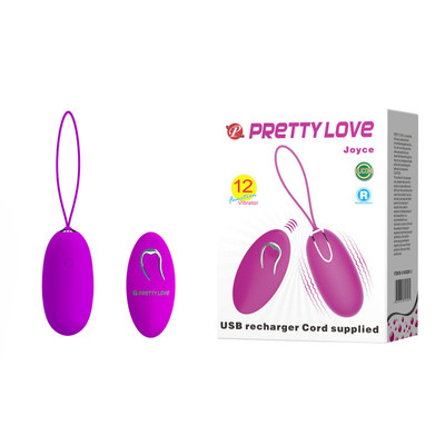 Cápsula Vibratória com 12 Modos de Vibração e Controle Remoto sem Fio - Pretty Love Joyce | 7,6 x 3,5 cm