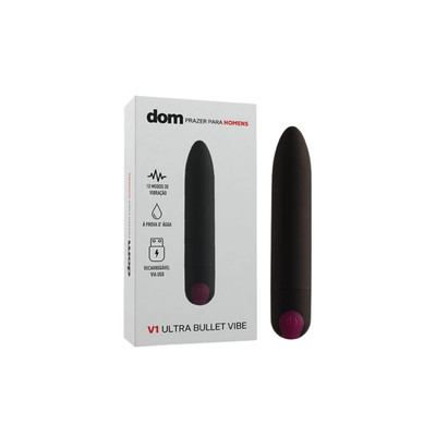 Foto 1 do produto Cápsula Vibratória em ABS Recarregável via USB com 10 Modos de Vibração - Dom V1 Ultra Bullet Vibe | 7 x 1,8 cm