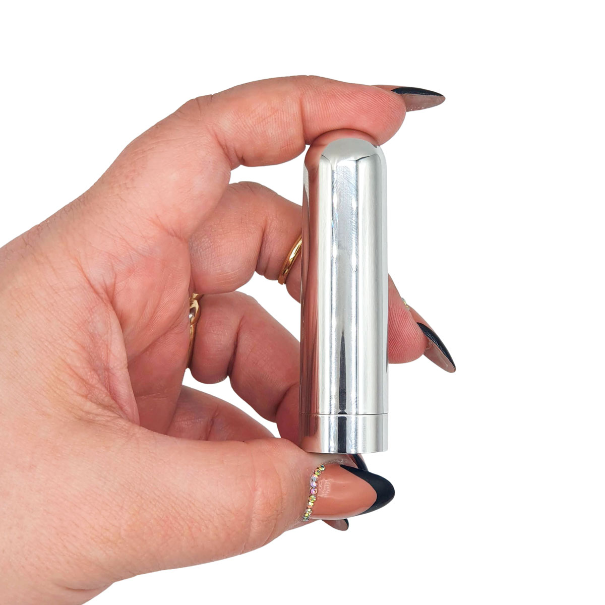 Cápsula Vibratória Cromada Recarregável com 10 Modos de Vibração - Ycolor | 6,9 x 1,8 cm - 4