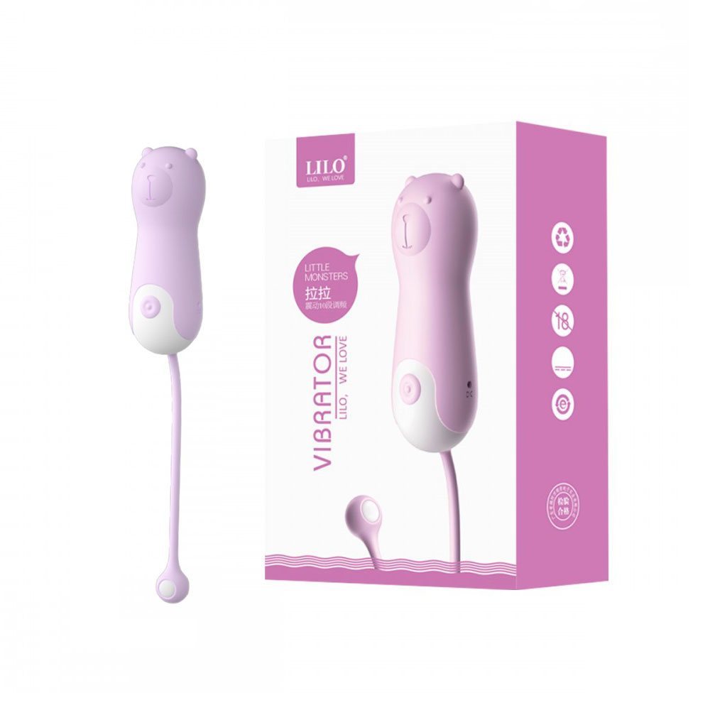 Cápsula Vibratória em Forma de Urso com 10 Modos de Vibração, Alça de Segurança e Carregamento via Cabo USB - Lilo Lala | 8,9 x 3,1 cm - 5