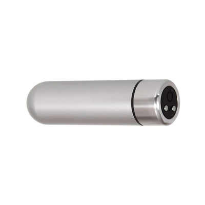 Foto 3 do produto Capsula Vibratória em Metal com 9 Modos de Vibração e Carregamento Via Cabo USB Magnético - Adam & Eve Eve's Rechargeable Silver Metal Bullet | 5,7 x 1,8 cm