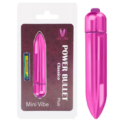 Foto 1 do produto Cápsula Vibratória Metálica com Única Vibração e Resistente à Água - Mini Vibe Power Bullet Plus Clássico | 8,5 x 1,5 | Disponível em 3 Cores