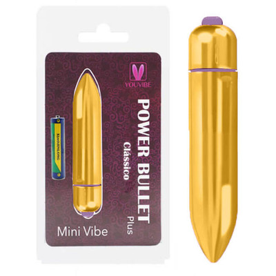 Foto 3 do produto Cápsula Vibratória Metálica com Única Vibração e Resistente à Água - Mini Vibe Power Bullet Plus Clássico | 8,5 x 1,5 | Disponível em 3 Cores