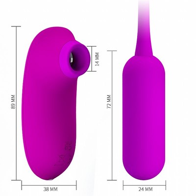 Foto 6 do produto Cápsula Vibratória com 12 Modos de Vibração e Estimulador de Clitóris com 4 Níveis de Pulsação, Recarregáveis - Pretty Love Curupira