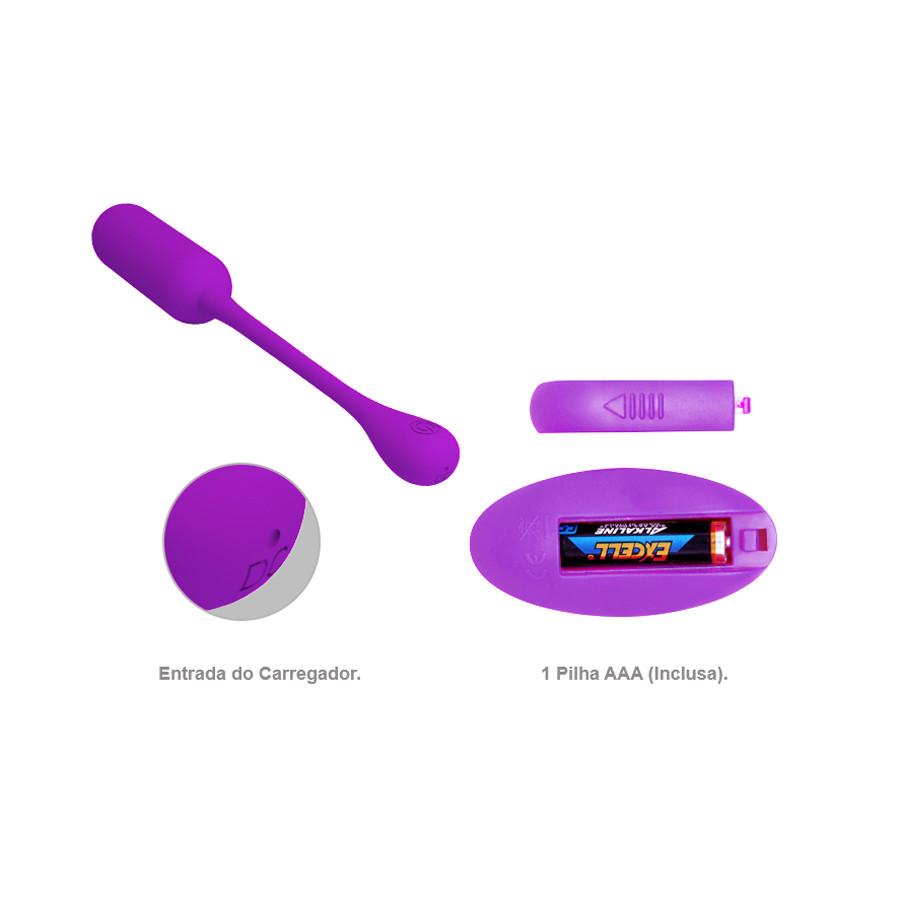 Cápsula Vibratória Recarregável com 12 Modos de Vibração e Controle Remoto Sem Fio - Pretty Love Lechies | 7 x 2,4 cm - 7