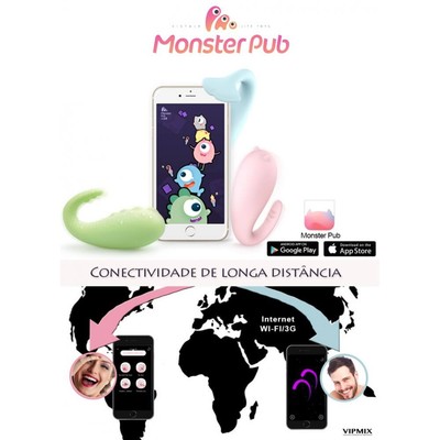 Foto 5 do produto Cápsula Vibratória Recarregável com 8 Modos de Vibração e Controle via Aplicativo - Monster Pub Master Godzilla | 9,5 x 3,5 cm