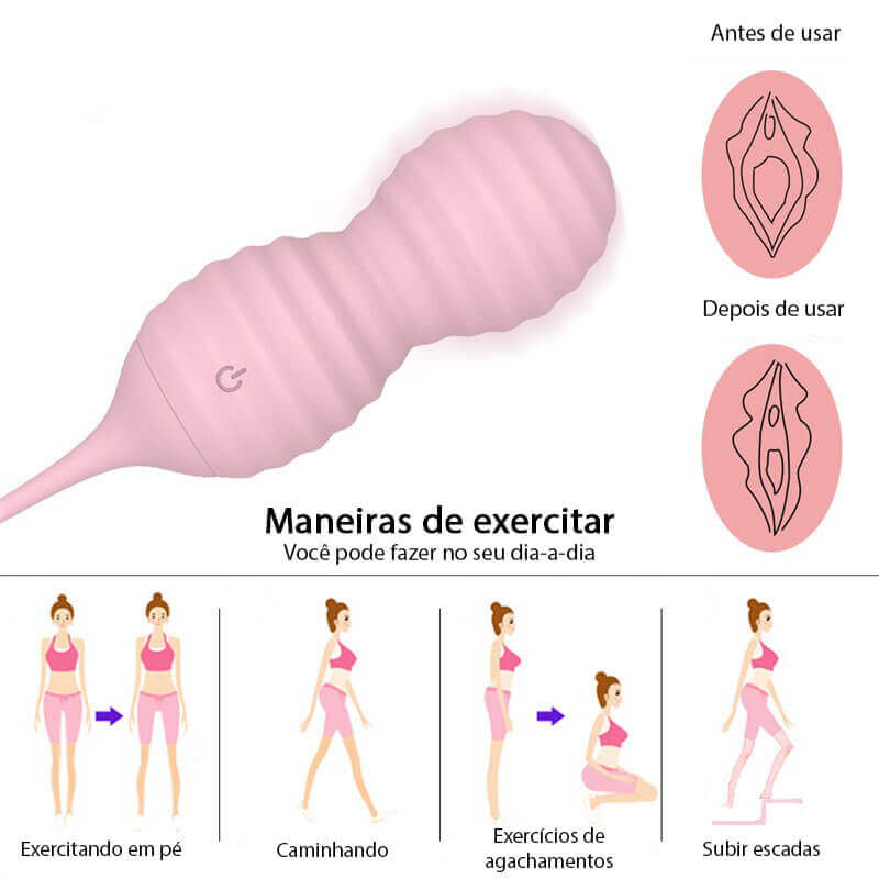 Cápsula Vibratória Recarregável com 9 Modos de Vibração, Textura Anelar e Controle Remoto Sem Fio - S-Hande Rolling | 17,3 x 3,5 cm | Disponível em 2 Cores - 4