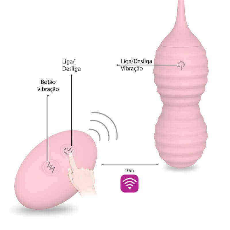 Cápsula Vibratória Recarregável com 9 Modos de Vibração, Textura Anelar e Controle Remoto Sem Fio - S-Hande Rolling | 17,3 x 3,5 cm | Disponível em 2 Cores - 6