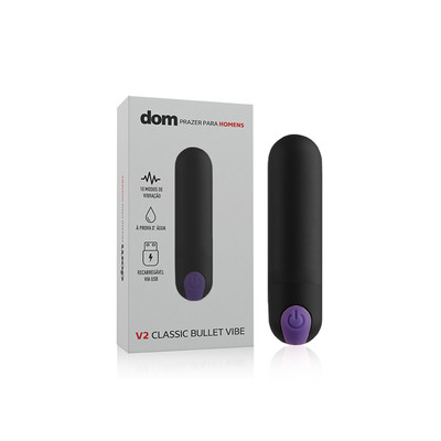 Foto 1 do produto Cápsula Vibratória Recarregável em ABS Atóxico com 10 Modos de Vibração - Dom V2 Classic Bullet Vibe | 5,6 x 1,9 cm