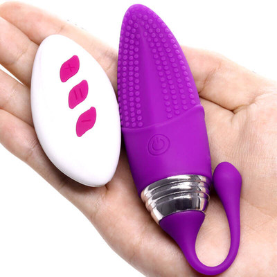 Foto 4 do produto Cápsula Vibratória Recarregável em Silicone com Formato de Língua, 12 Modos de Vibração e Controle sem Fio - 9,4 x 3,3 cm