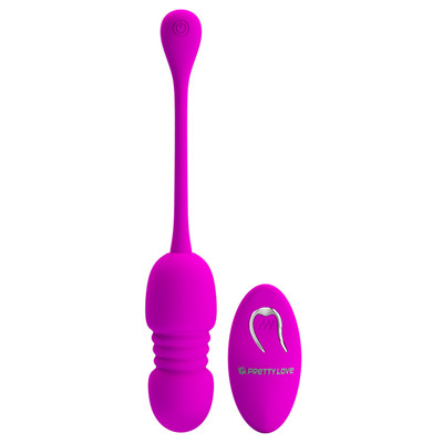 Foto 2 do produto Capsula Vibratória em Silicone com 12 Movimento de Vai e Vem e Controle Remoto - Pretty Love Callieri | 8 x 3,2 cm