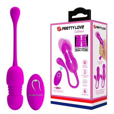Capsula Vibratória em Silicone com 12 Movimento de Vai e Vem e Controle Remoto - Pretty Love Callieri | 8 x 3,2 cm