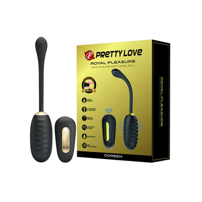 Cápsula Vibratória em Silicone com Detalhes em Ouro 24K, 12 Modos de Vibração, Função Memória e Controle Remoto Sem Fio - Pretty Love Royal Pleasure Doreen