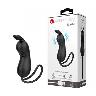 Cápsula Vibratória em Silicone com Formato de Coelho, 7 Modos de Vibração, Função de Memória  - Pretty Love Rosalie | 9 x 2,8 cm