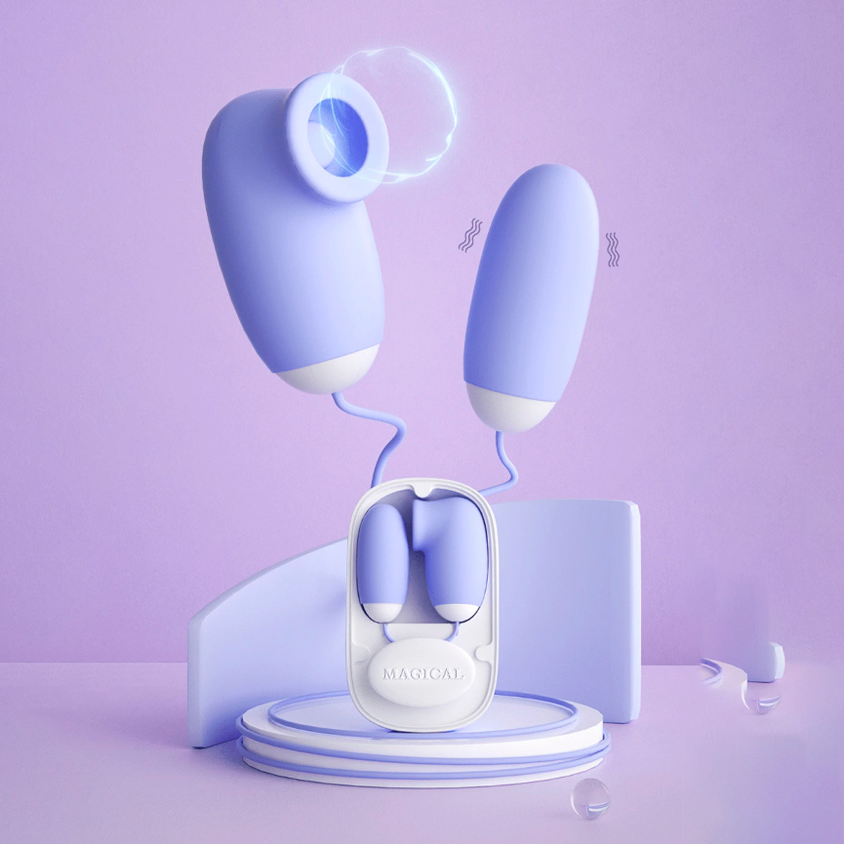 Cápsula Vibratória com Sugador de Clitóris em Silicone,12 Modos de Vibração, 12 Tipos de Pulsação e Controle Remoto - We Love Magic Box - 1