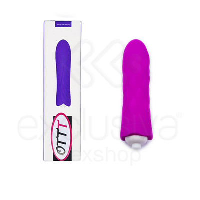 Foto 1 do produto OTTT - Cápsula Vibratória com Única Vibração e Capa em Silicone com Saliências em Alto Relevo - 10,5 x 2,2 cm
