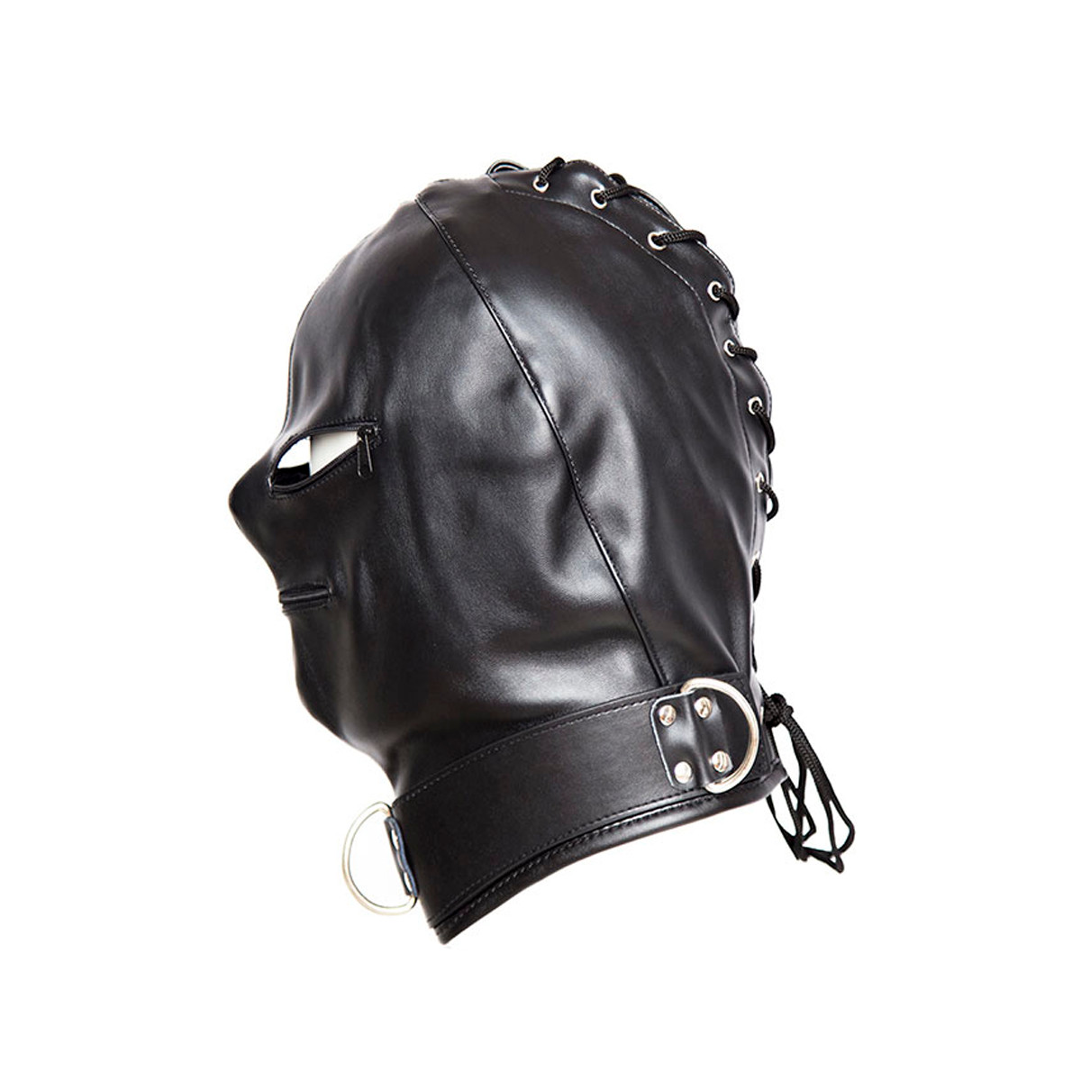 Capuz em PU com Abertura de Zíper nos Olhos e Boca - 3R Import | Tamanho Único | Disponível em 2 Cores - 7