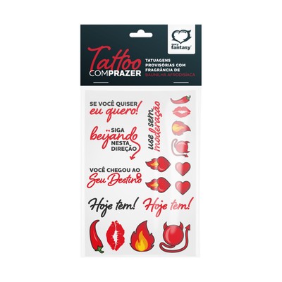 Cartela com Tatuagens Provisórias Sexys - Tattoo com Prazer | 15 x 10 cm