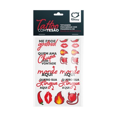 Foto 1 do produto Cartela com Tatuagens Provisórias Sexys - Tattoo com Tesão | 15 x 10 cm