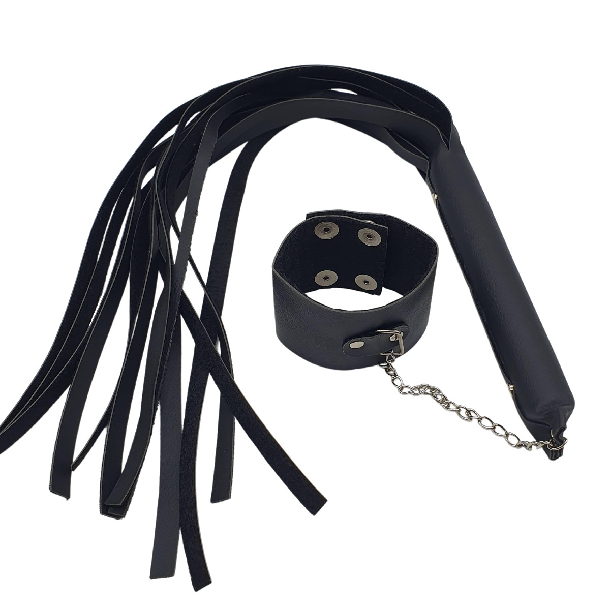 Chicote com Bracelete e Tiras em Couro Sintético - Sexy Fantasy Linha Sado - 2