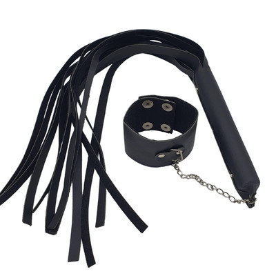 Chicote com Bracelete e Tiras em Couro Sintético - Sexy Fantasy Linha Sado