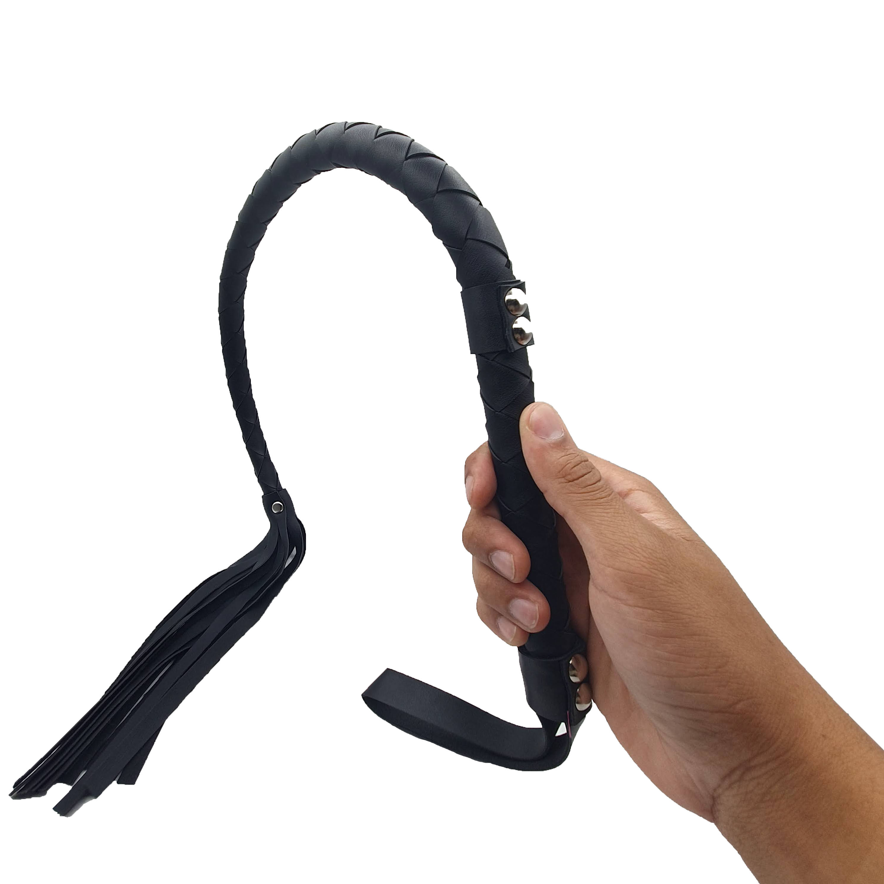 Chicote com Cabo Estendido e 15 Tiras em Couro Sintético - 3