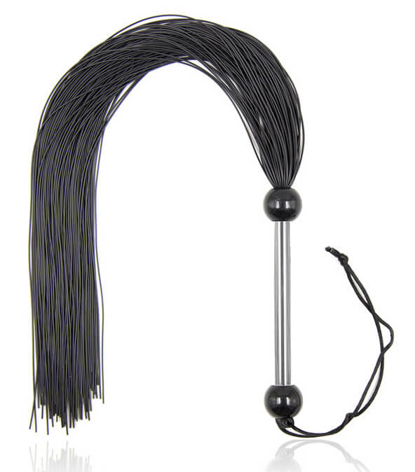 Chicote com Franjas em Borracha - 37 cm | Cor: Preto - 1