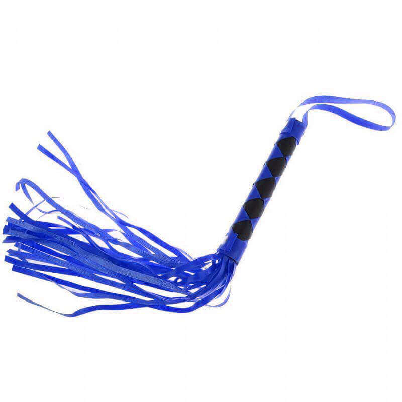Chicote com Tiras em Couro Sintético - 25 cm | Cor: Azul - 2