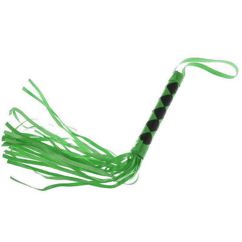 Chicote com Tiras em Couro Sintético - 25 cm | Cor: Verde - 2