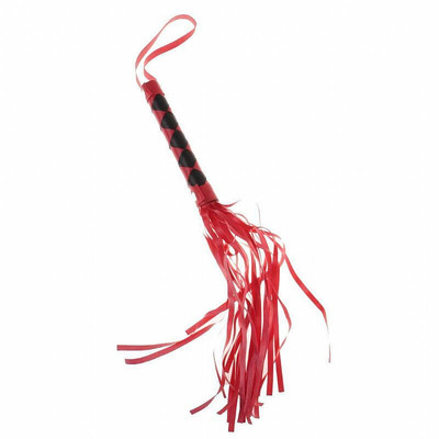 Chicote com Tiras em Couro Sintético - 25 cm | Cor: Vermelho