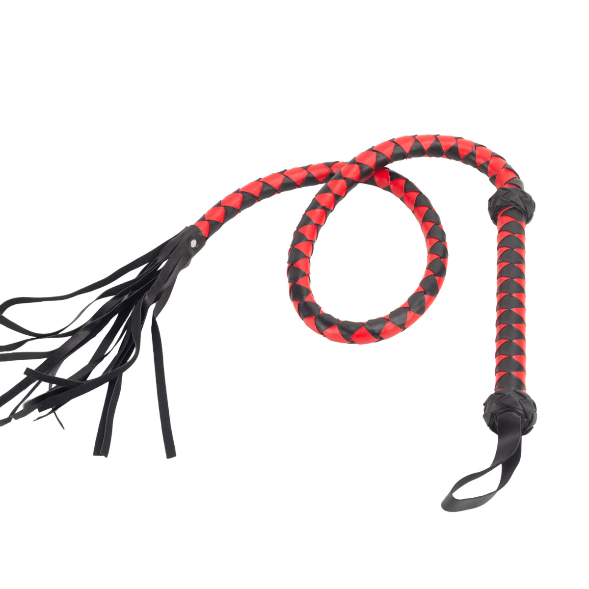 Chicote com Tiras em Couro Sintético, Detalhes Trançados e Alça de Mão - SI | 139 cm - 2