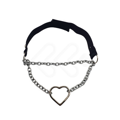 Chocker Preta com Detalhe de Corrente e Coração em Metal Leve - SD Girl | Tamanho Único