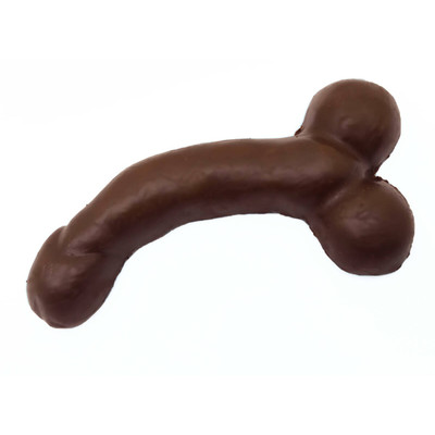 Chocolate Caseiro em Forma de Pênis Torto com Escroto - 16 cm