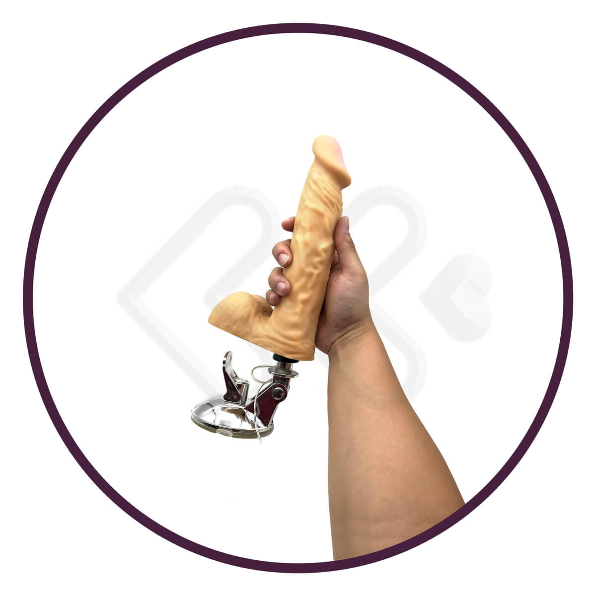 Chuck Vibration 7.9" - Prótese Realística com Formato de Pênis, Veias, Ventosa, 12 Modos de Vibração e Controle com Fio - 16,7 x 4,6 cm - 4