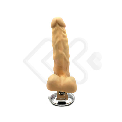 Foto 2 do produto Chuck Vibration 8.1" - Prótese Realística com Formato de Pênis, Ventosa, 12 Modos de Vibração e Controle com Fio - 17,2 x 5 cm
