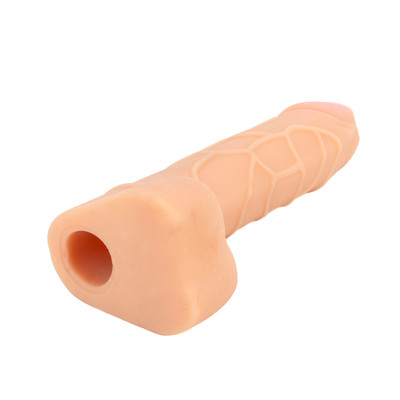 Foto 3 do produto Prótese Realística em Formato de Pênis com Ventosa, Escroto, 12 Modos de Vibração e Controle com Fio - Chuck Vibration | 15 x 3,8 cm
