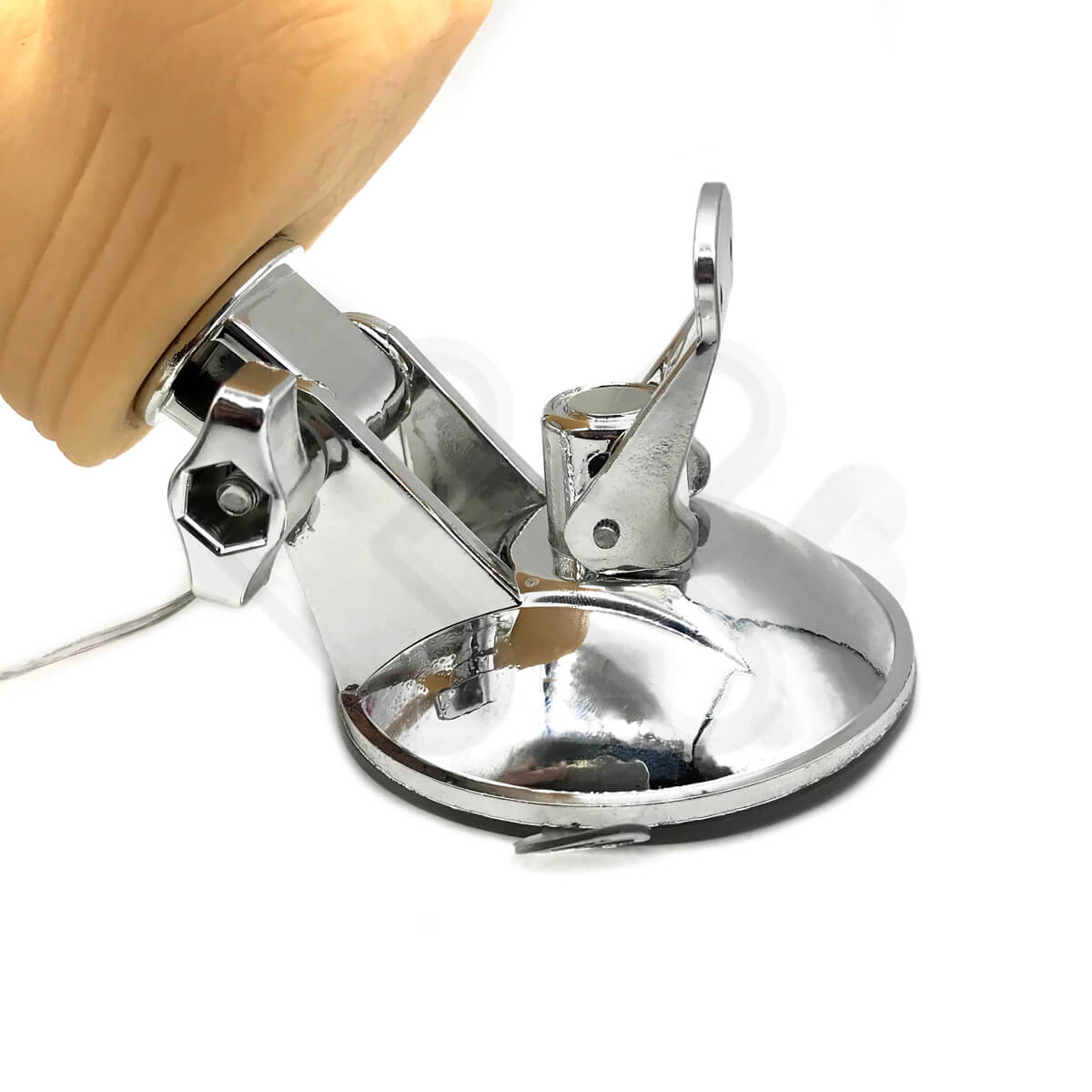 Chuck Vibration 9.5" - Prótese Realística em Formato de Pênis com Ventosa, 12 Modos de Vibração e Controle com Fio - 18,8 x 4,2 cm - 4