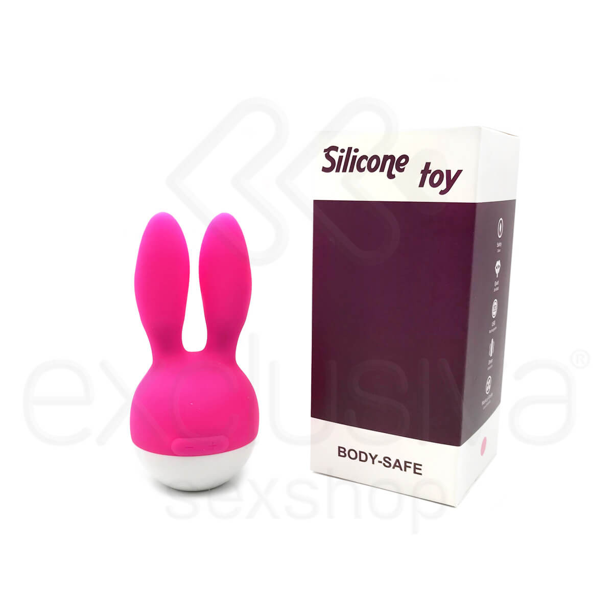 Cindy - Vibrador Estimulador de Clítoris Recarregável em Formato de Coelho e 7 Modos de Vibração - 11,3 x 5,2 cm - 2