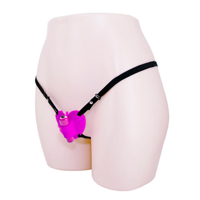Foto 6 do produto Cinta Ajustável com Estimulador Clitoriano em Forma de Coração e Bullet com 10 Modos de Vibração - Pretty Love Heartbeat | 7 x 6,5 cm