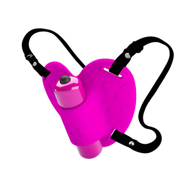 Foto 2 do produto Cinta Ajustável com Estimulador Clitoriano em Forma de Coração e Bullet com 10 Modos de Vibração - Pretty Love Heartbeat | 7 x 6,5 cm