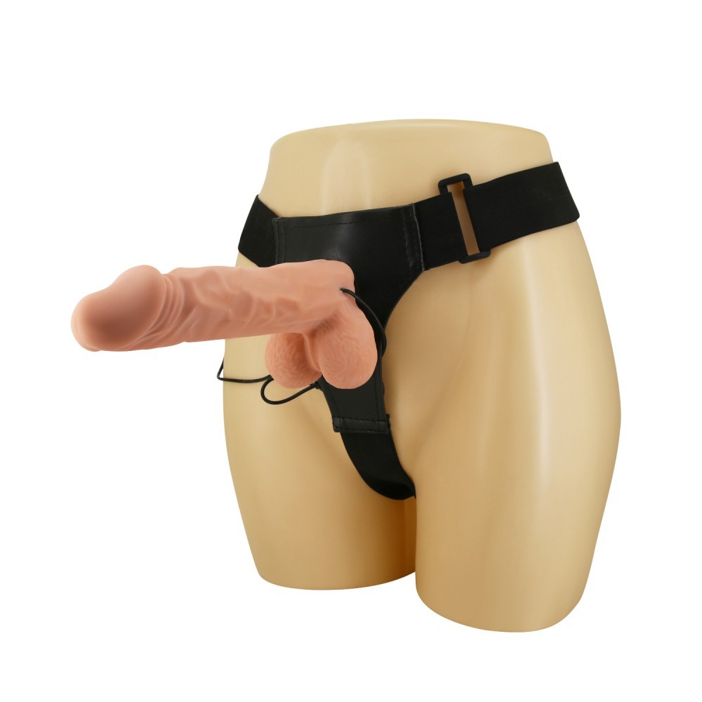 Cinta Ajustável com Prótese Peniana Realística com Vibração Multi Speed e Controle com Fio - Ultra Passionate Harness | 18 x 4,5 cm - 6