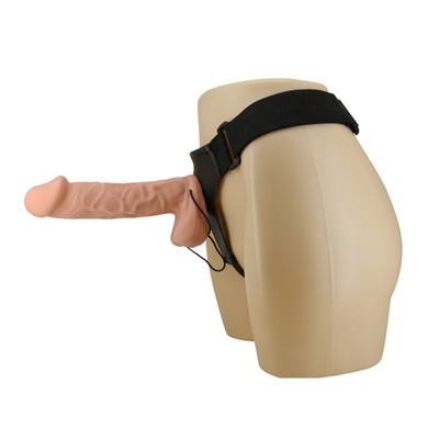 Foto 6 do produto Cinta Ajustável com Prótese Peniana Realística de Vibração Multi Speed e Controle com Fio - Ultra Passionate Harness | 20 x 5,3 cm