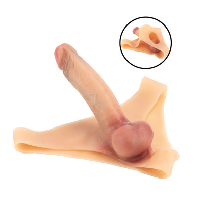 Cinta Estilo Cueca Triangulo com Capa Peniana Realista em Silicone - Sexy Import | 13,5 x 4 cm