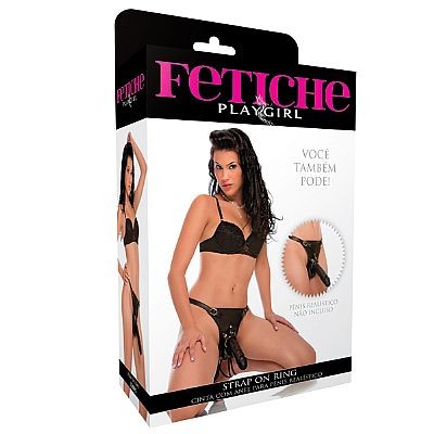 Foto 6 do produto Cinta Peniana Avulsa com Anel para Pênis Realístico - Fetiche PlayGirl Strap On Ring