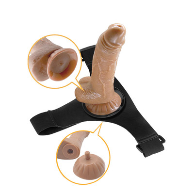 Foto 3 do produto Cinta Peniana e Prótese Realística no Formato de Pênis em TPR com Glande, Escroto e Ventosa - Dildo 7.0" - Pretty Love Harness Briefs Micheal