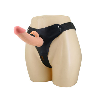 Foto 7 do produto Cinta Peniana e Capa Extensora com Estimulador de Clitóris, Glande Definida e Veias Salientes - Pretty Love Harness Briefs Mavis  Dildo 7.4" | 12 x 3 cm