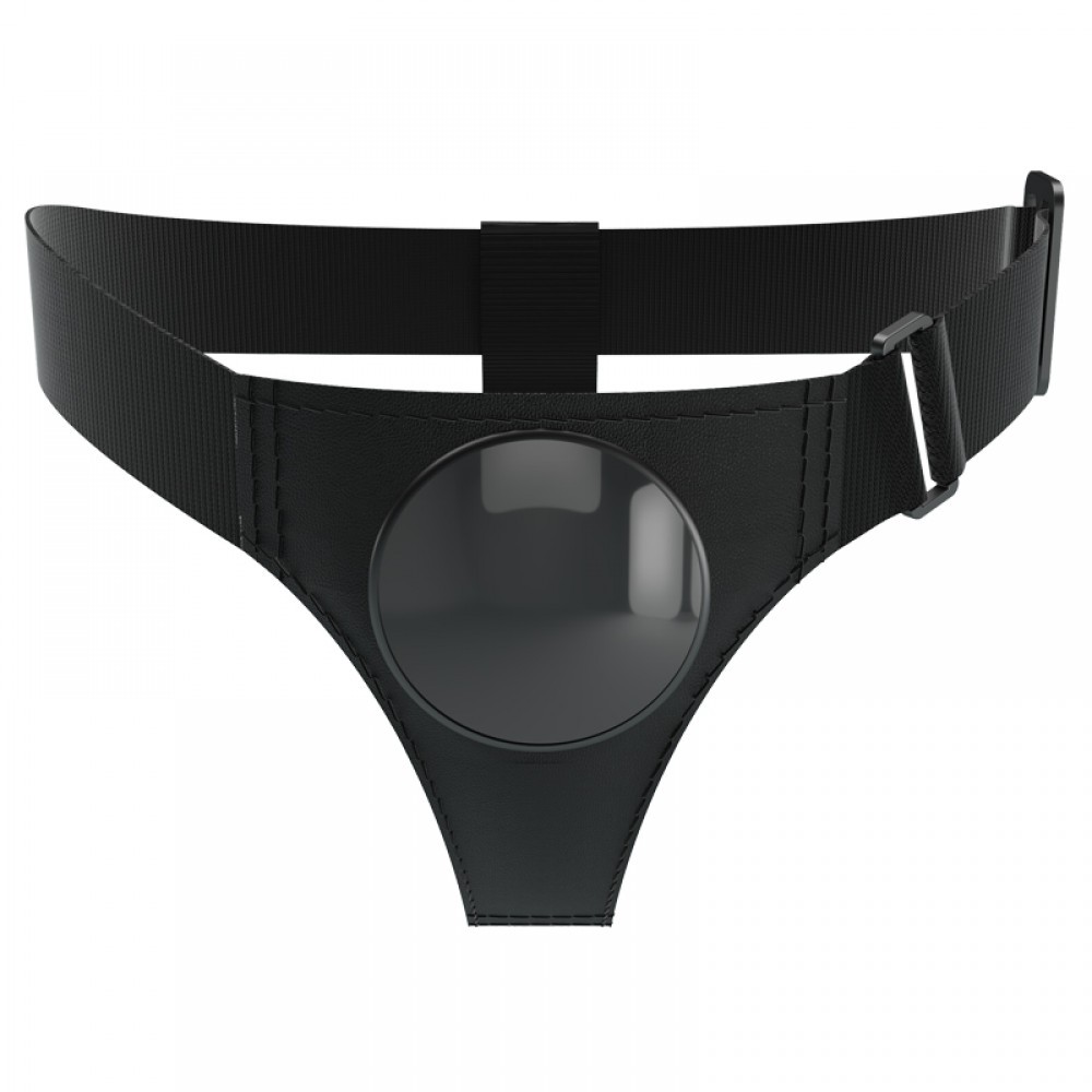 Cinta Peniana em Couro Sintético com Base para Penetradores de Ventosa - Pretty Love Harness Briefs | Tamanho Único | 8 cm - 4